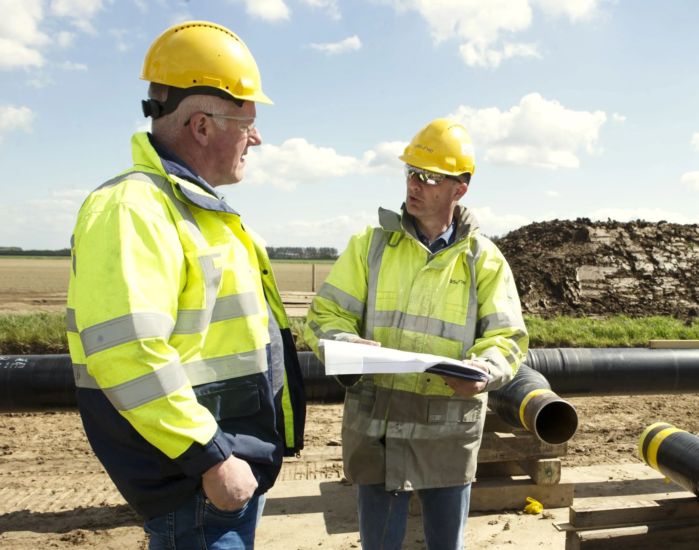 werknemers bouw - informatie grondeigenaren waterstofnetwerk