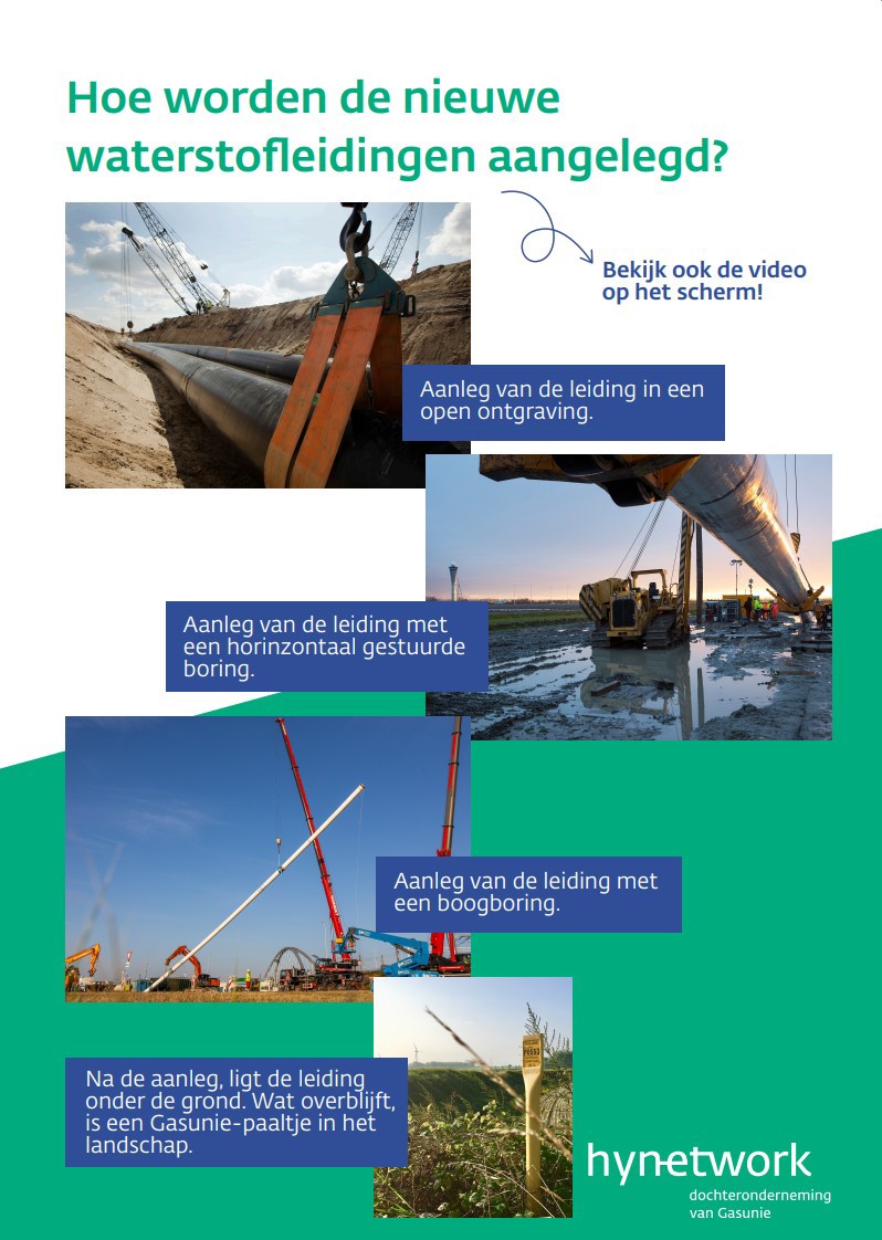 Poster aanleg leidingen waterstofnetwerk