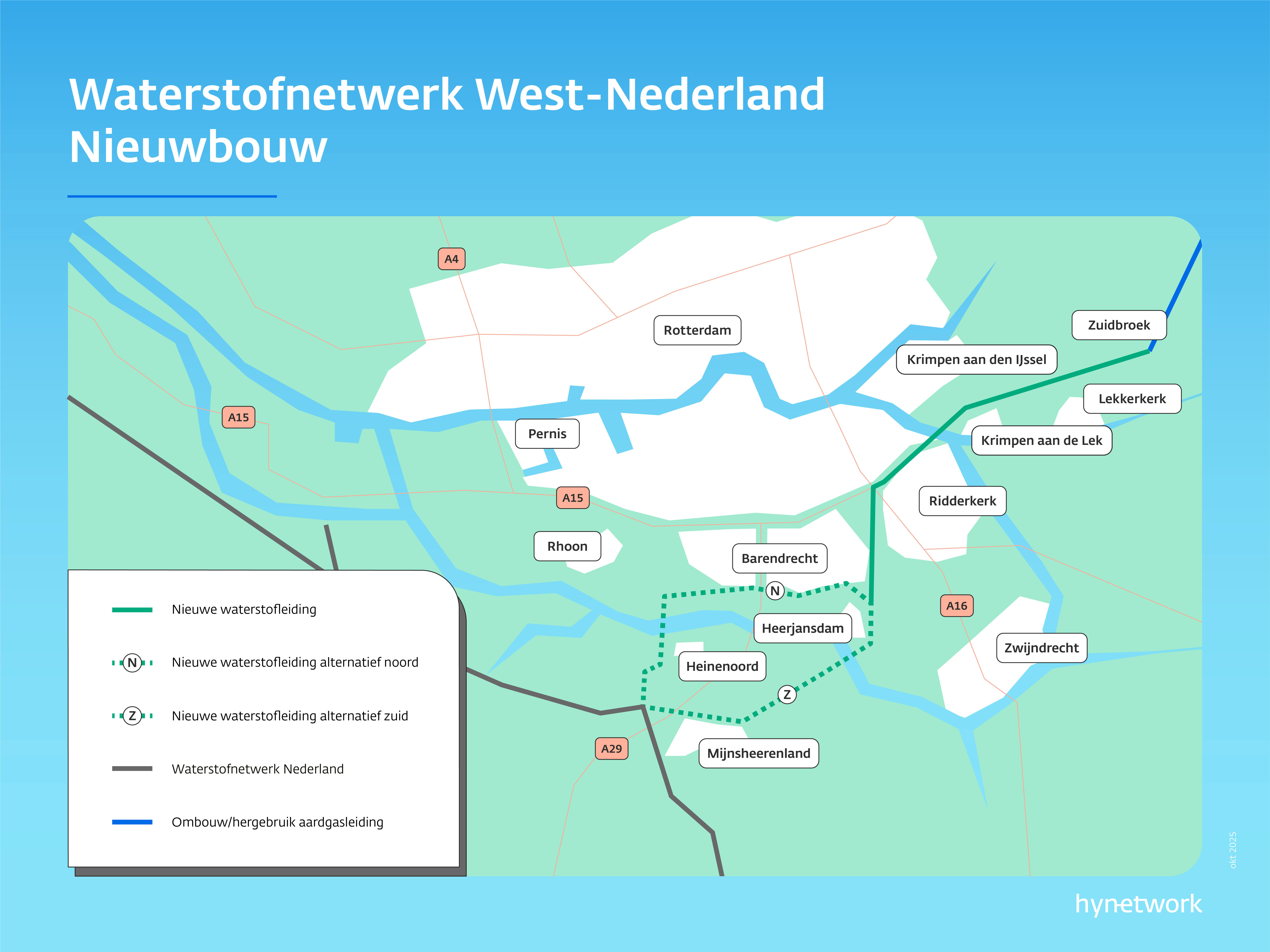 Waterstofnetwerk West-Nederland nieuwe waterstofleidingen